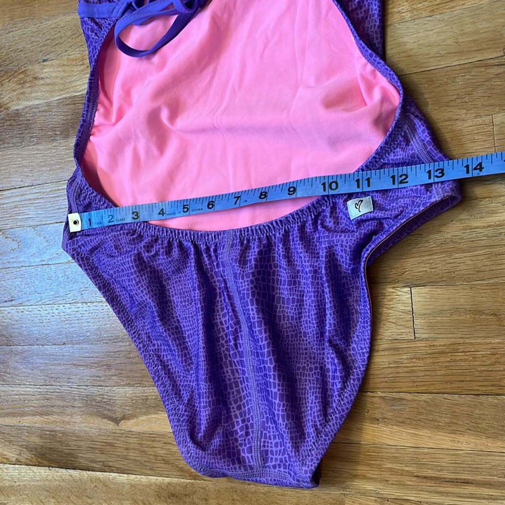NEW Speedo Missy Franklin Endurance Lite Lilac Purple Reptile One Piece Swim 10 - Picture 8 of 11